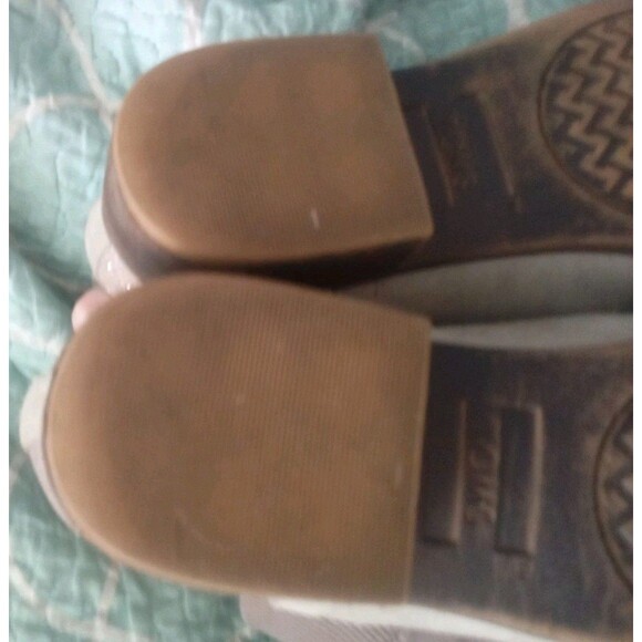 Women's Size 7 TOMS Tan Suede/Glimmer Glitter Ankle Boot Bootie Shoe Read - Picture 7 of 10